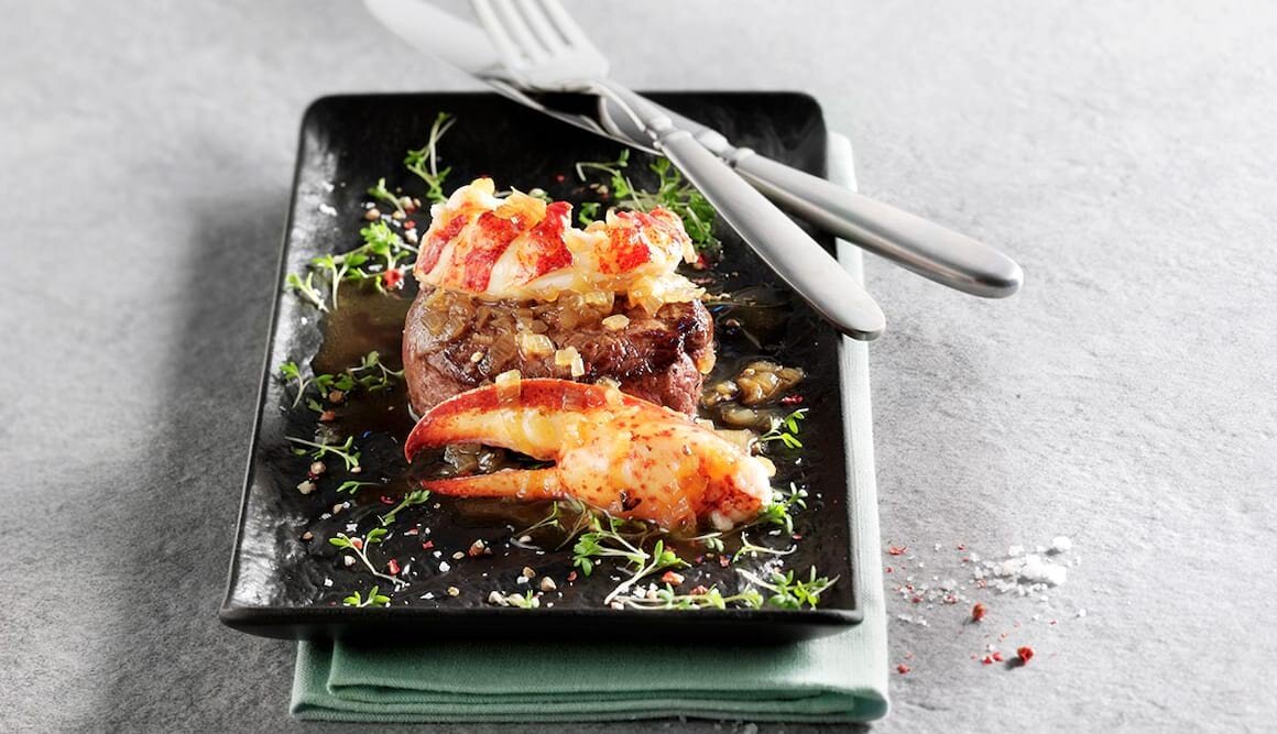 Surf and Turf von Rinderfilet und Hummer