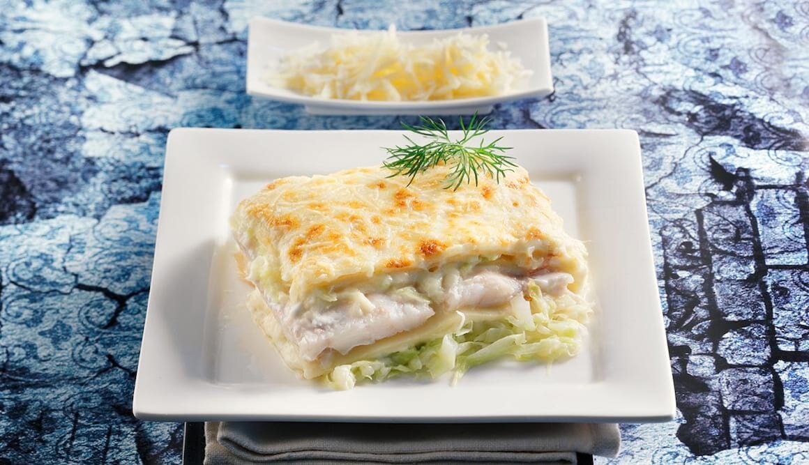 Lasagne von Steinbeißer und Spitzkohl