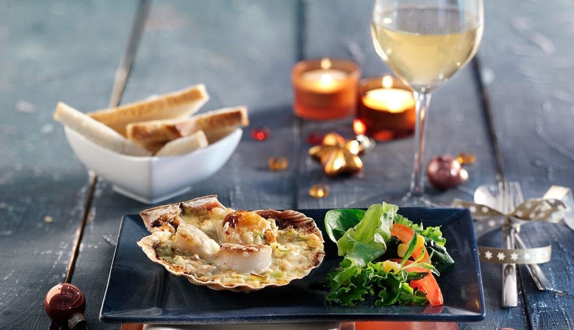 Gratinierte Jakobsmuscheln