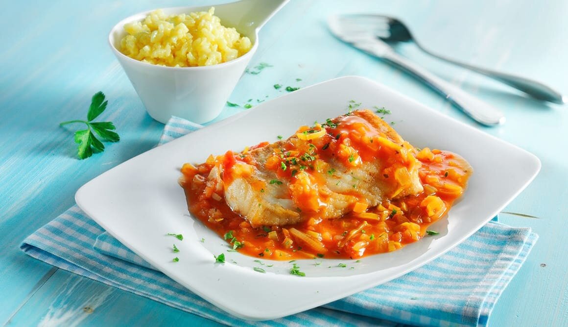Ossobuco vom Grenadierfisch mit Safranrisotto