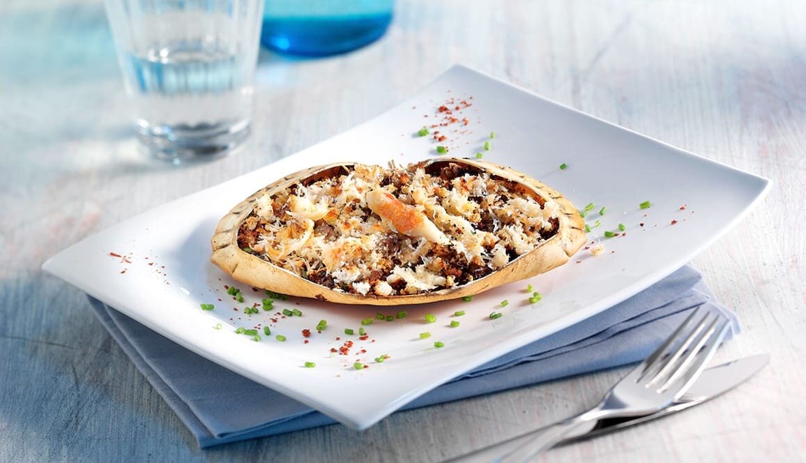 Gratinierte Taschenkrebse