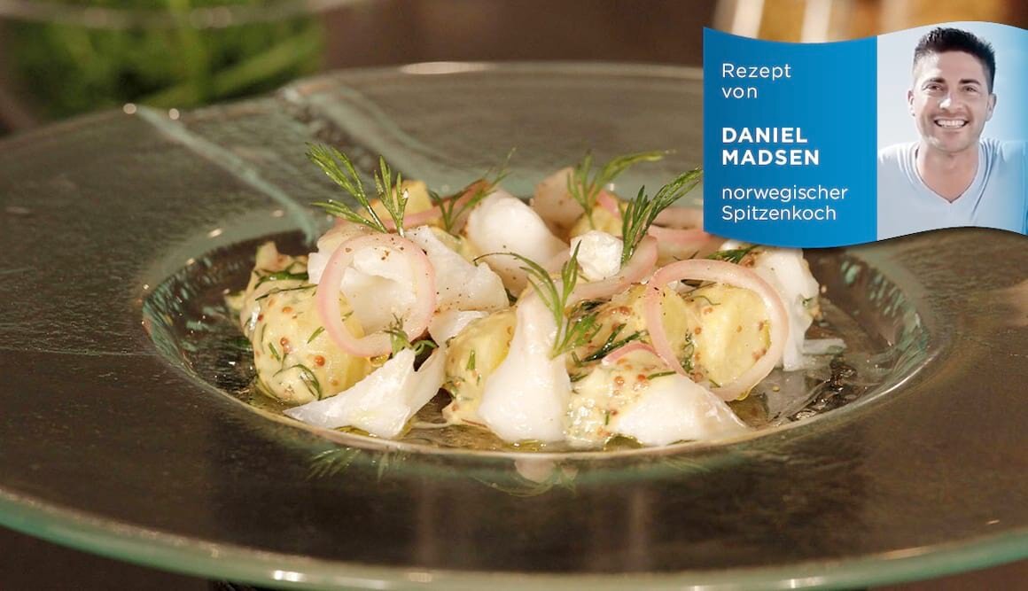 Norwegischer Kabeljau auf Kartoffelsalat