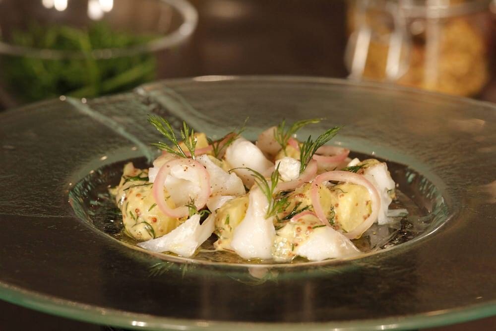 Kartoffelsalat mit Skrei