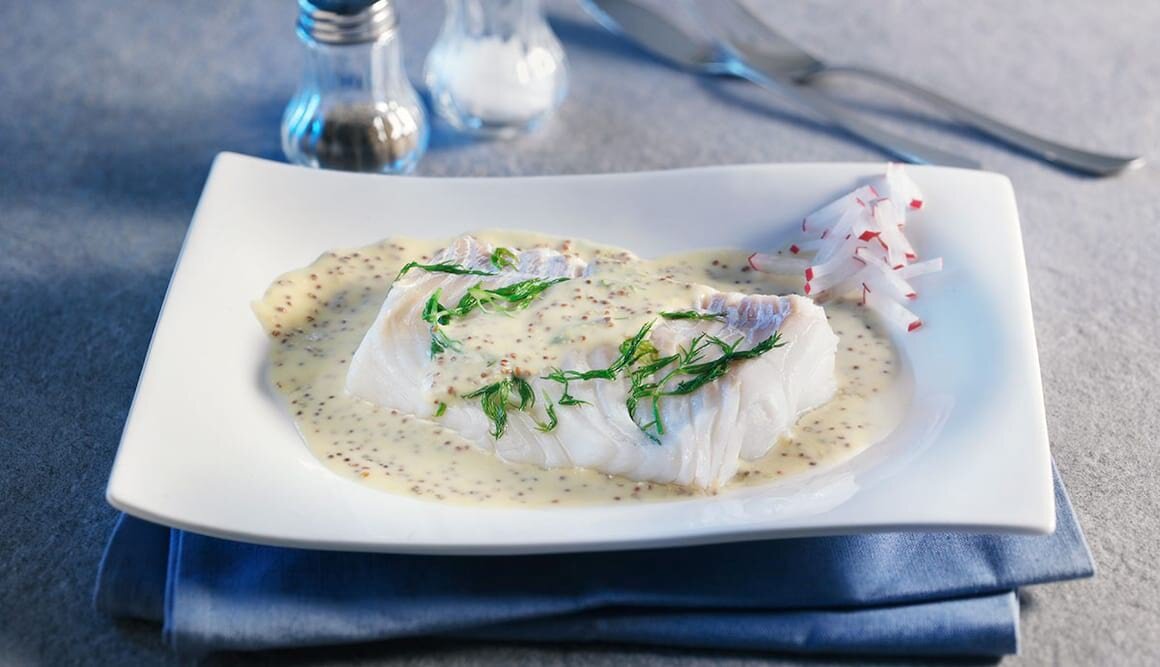 Schellfisch in Senfsauce