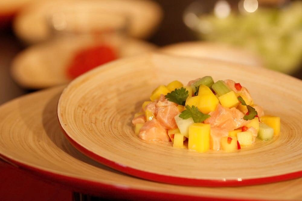 Exotische Ceviche mit norwegischem Lachs