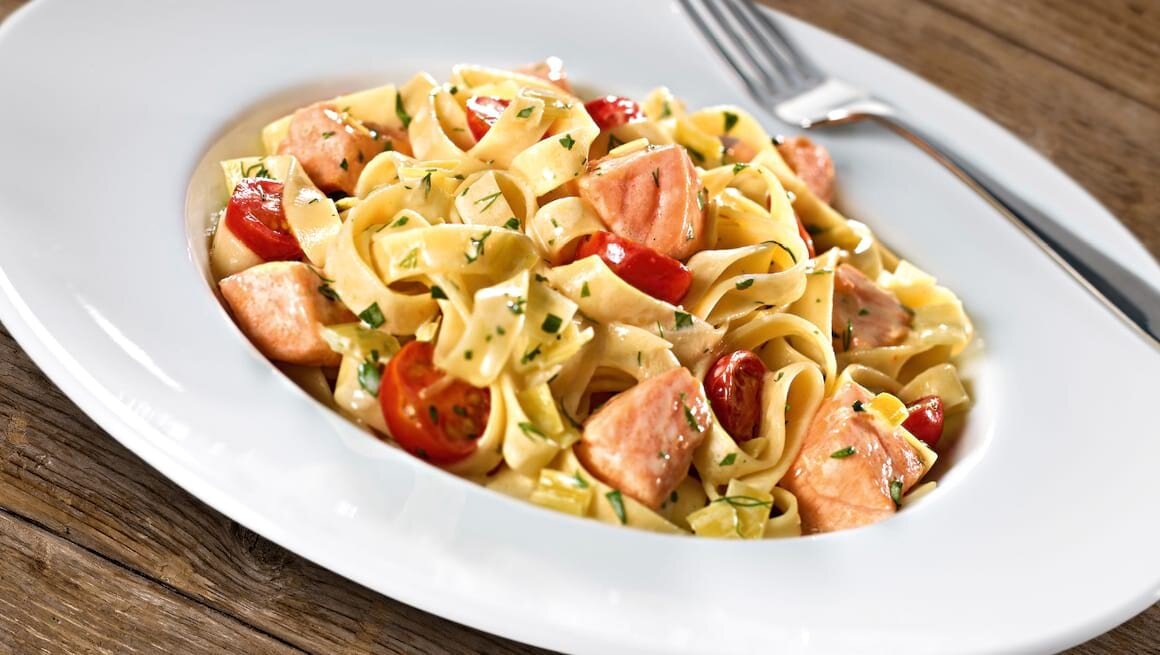 Fettuccine mit norwegischem Lachs