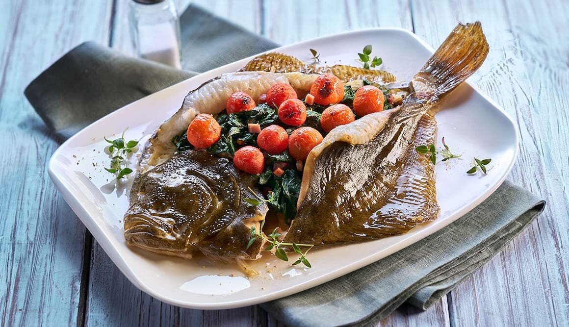 Gefüllter Steinbutt