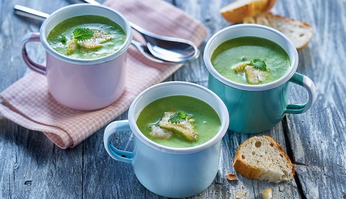Brunnenkressesüppchen mit gebratener Lodde