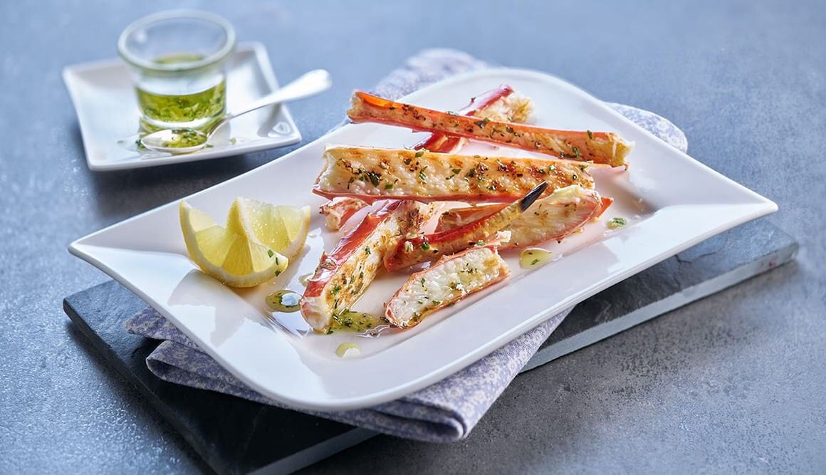 Gegrillte Königskrabbe