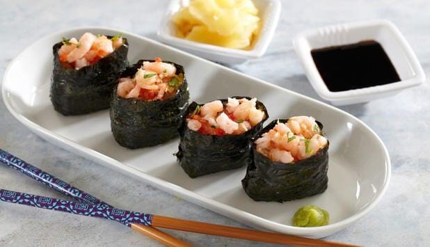 Gunkan-Maki mit Garnelen