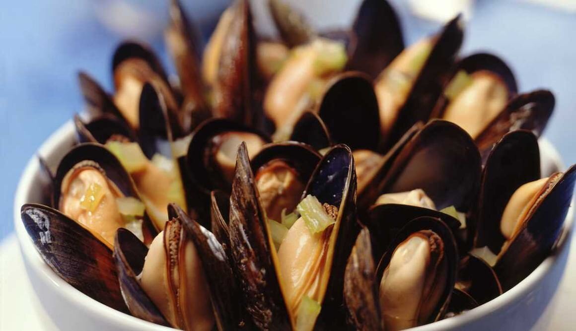 Miesmuscheln mit Weißwein und Paprika