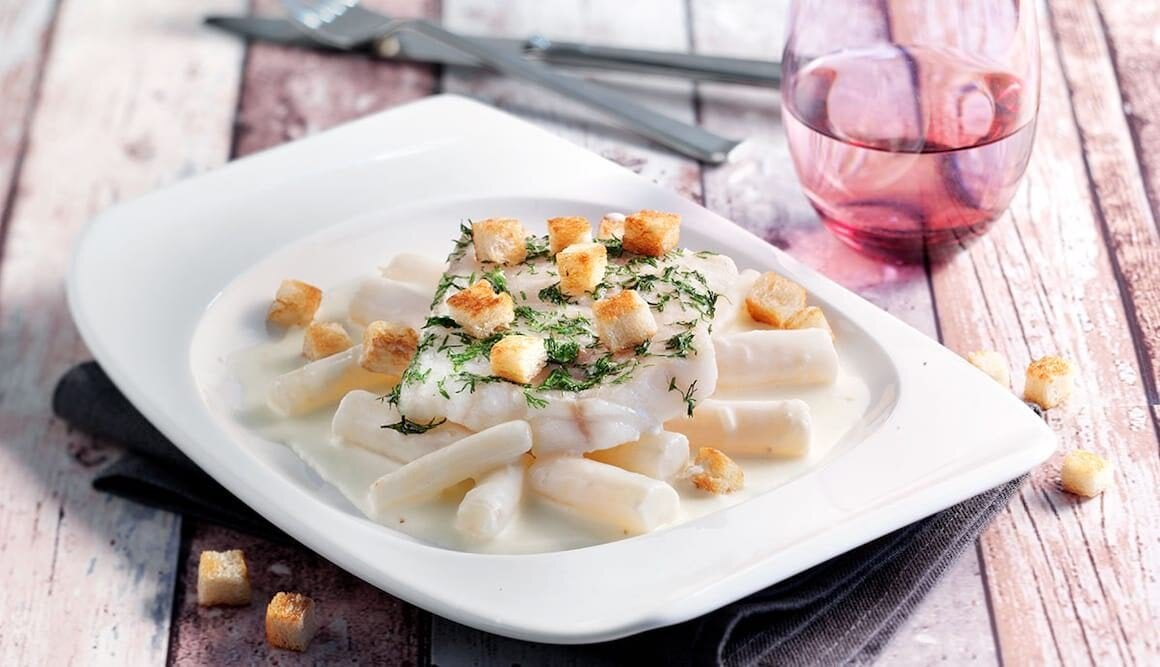 Gedünstetes Lumbfilet mit Schwarzwurzeln à la crème