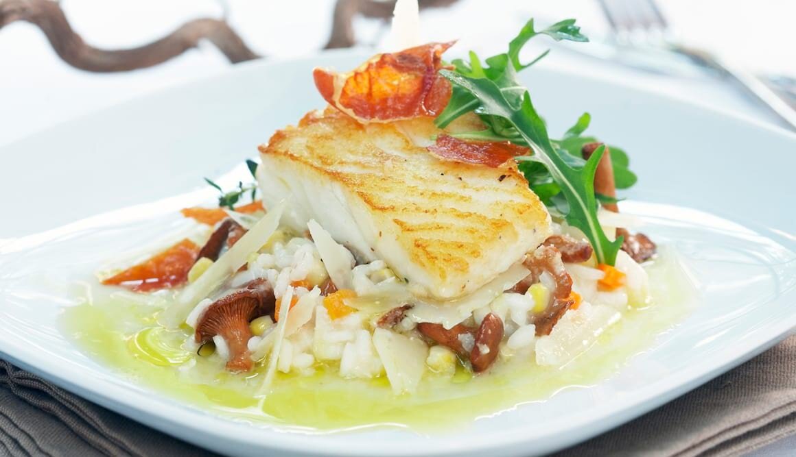 Skrei auf Risotto
