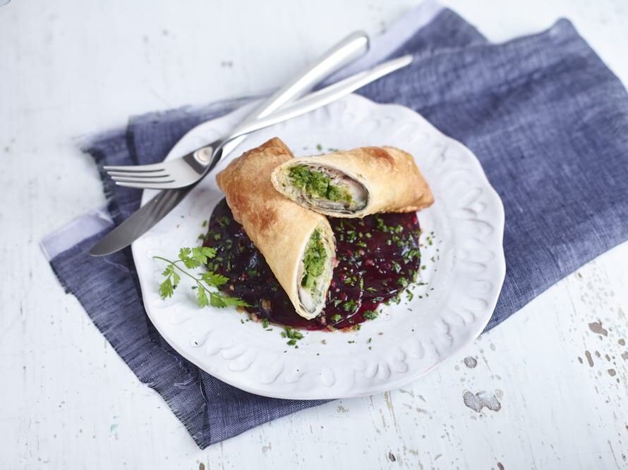 Crispy Herings-Wrap mit Pesto 