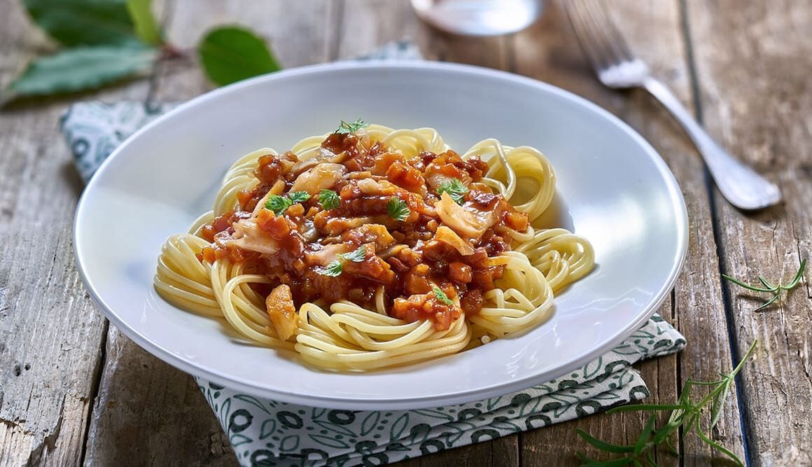 Spaghetti mit Lengbolognese