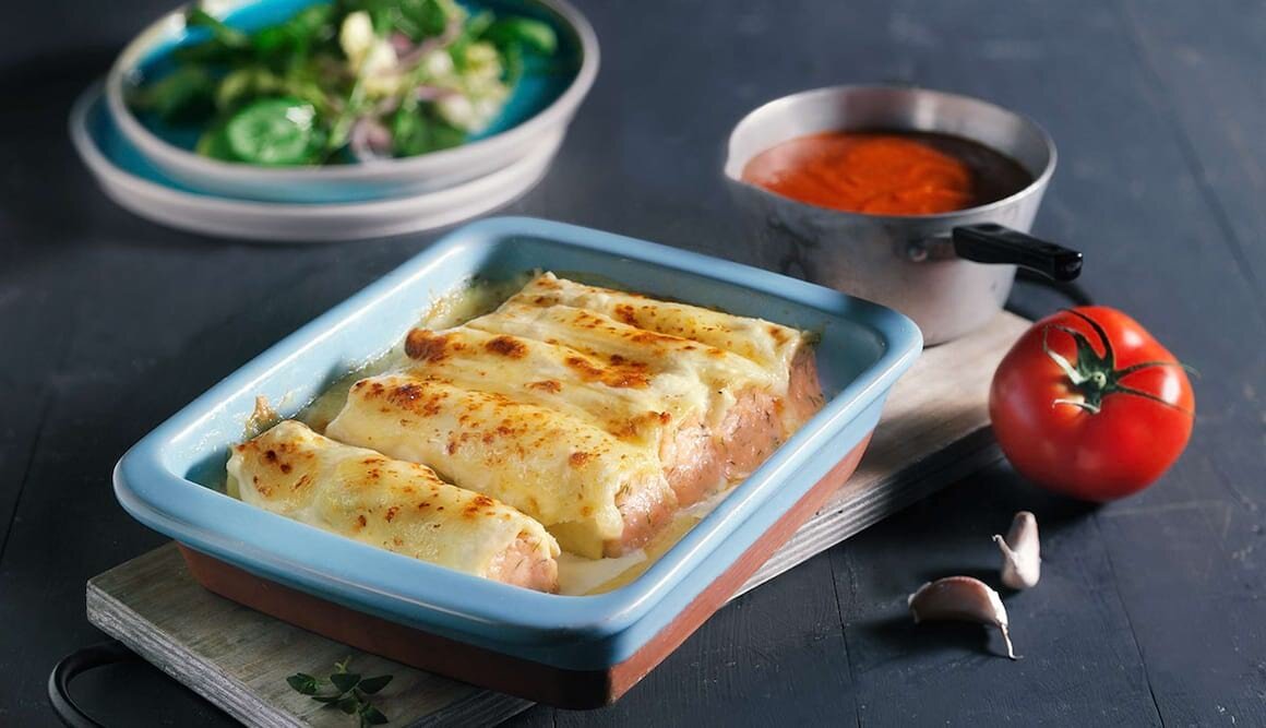 Lachs-Cannelloni in Anissauce