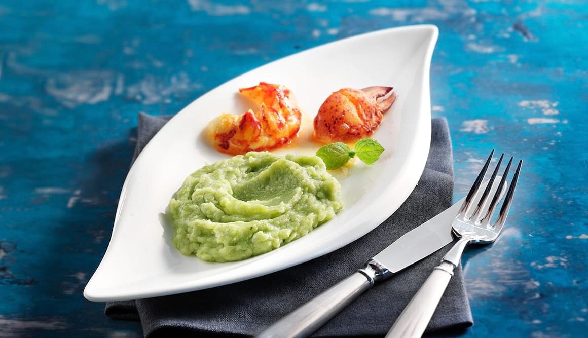 Hummer auf Erbsen-Minze-Püree