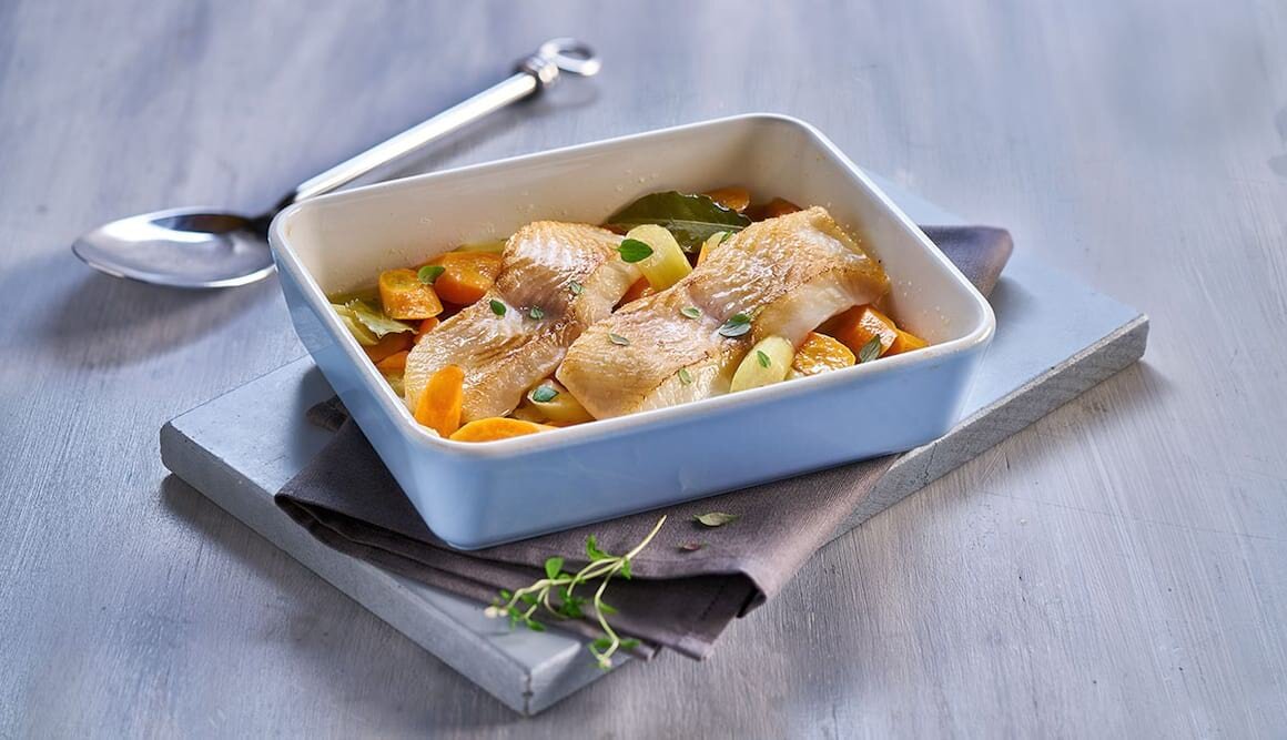 Schwarzer Heilbutt im Weinsud