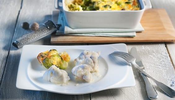 Seeteufel mit Rosenkohlgratin