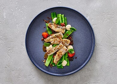 Gebackener norwegischer Hering mit Ratatouille und Bohnen