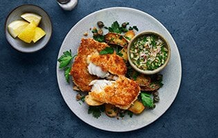 Norwegischer Ofen-Seelachs mit Apfel-Vinaigrette