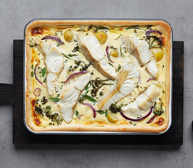 Tarte mit norwegischem Seelachs