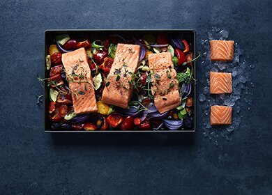 Lachs mit Gemüse