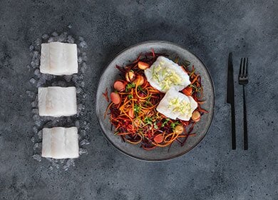 Norwegischer Skrei mit rotem Salat