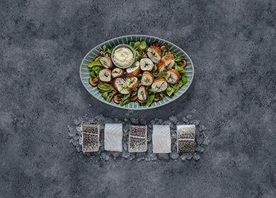 Skrei im Schinkenmantel mit Topanimbur Püree