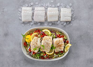 Norweger Skrei mit Quinoa und Minz-Chutney