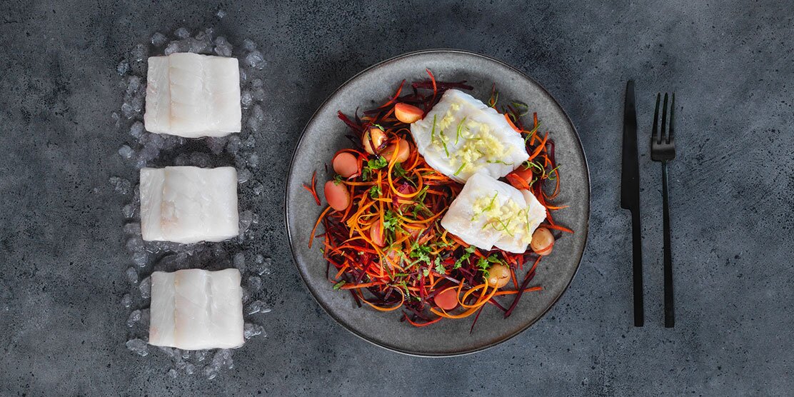 Norwegischer Skrei mit rotem Salat