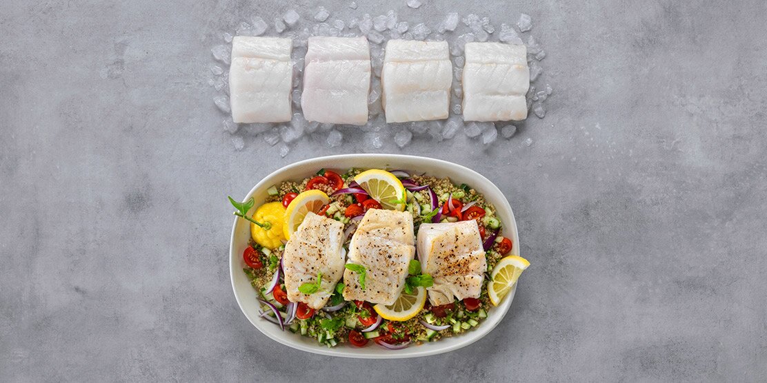 Norweger Skrei mit Quinoa und Minz-Chutney